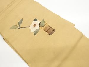 明綴れ花器に椿模様織出し名古屋帯